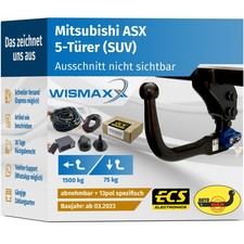 ANHÄNGERKUPPLUNG vert. abnehmbar für Mitsubishi ASX ab 23 +13pol ESatz ECS