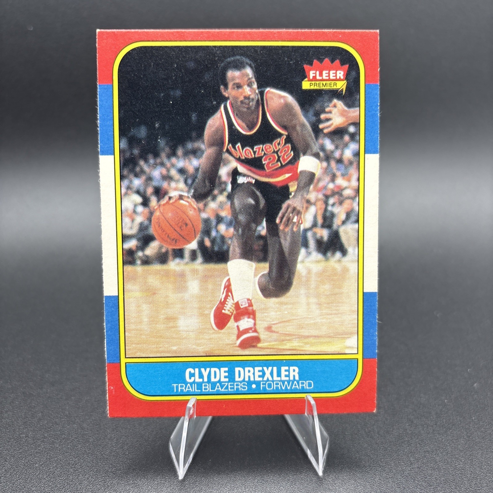1986/1987 Fleer Basketball #26 Clyde Drexler 86/87 Set Break RC Rookie Card MINT