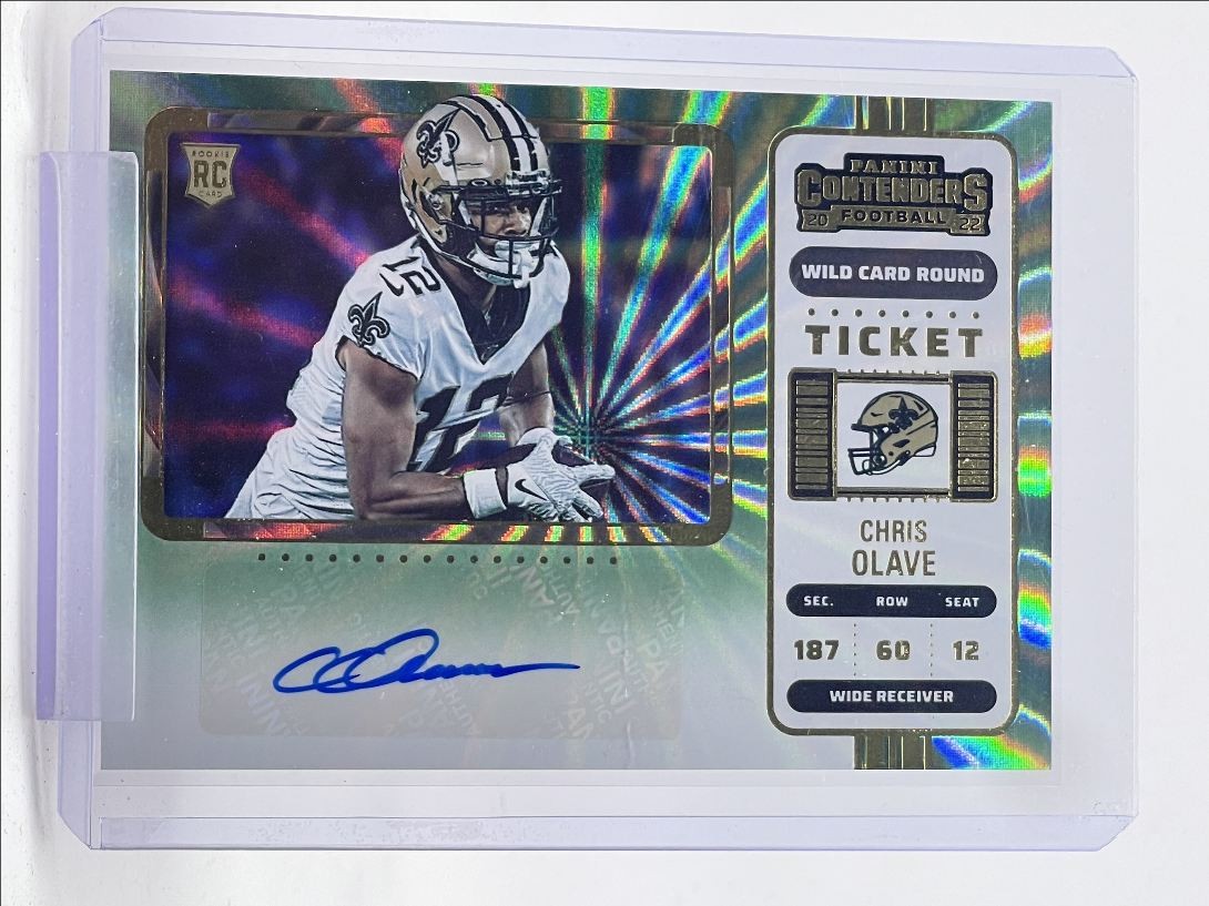 CHRIS OLAVE 2022 CONTENDERS ROOKIE WILD CARD VARIATION #109 RC AUTO Q4517