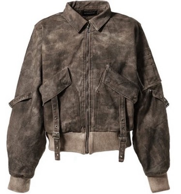 No/Faith Studios Cargo Denim Bomber Jacket Size 2