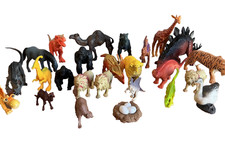 Lot of 25 Kids Toy Dinosaur Farm Animal PVC Plastic Figures Mixed Lot