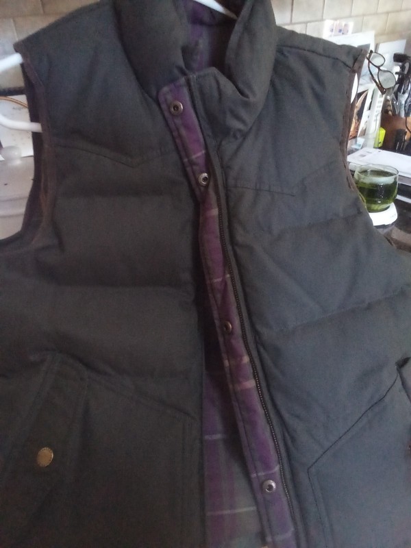 Lauren Ralph Lauren Puffer Vest Womens Medium Olive Green Plaid Reversible Down
