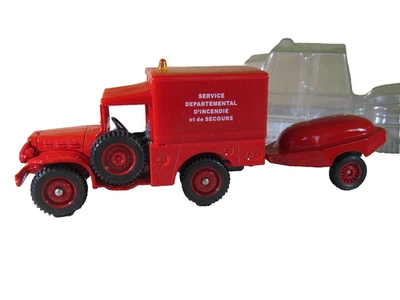 Solido 1/43 Dodge 4X4 Pompiers Remorque Citerne Rouge 167 Boite Hachette 399Z - Photo 1/4