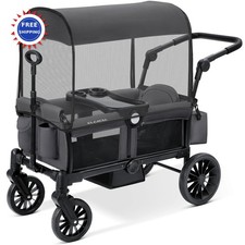 Stroller Wagon 2 Seater Adjustable Foldable ELEMARA Kids Premium Terrain Canopy