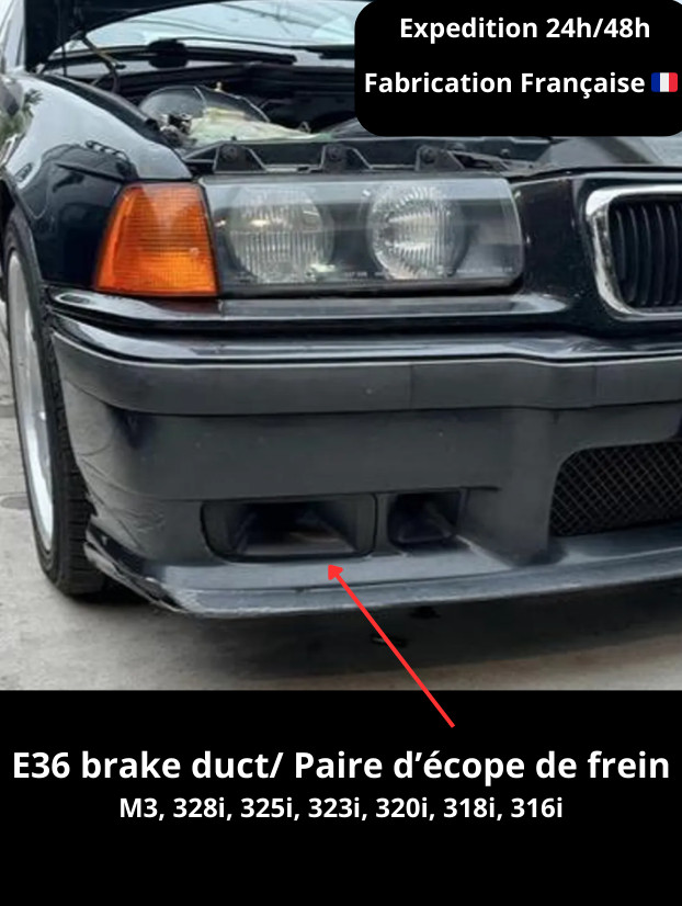 Brake ducts BMW E36 pour refroidir les freins sur pare-choc M3 325i 328i