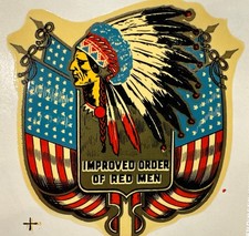Vtg Improved Order Of Red Men Indian Transfer NOS