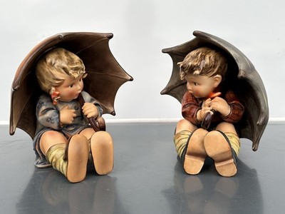 Hummel Umbrella Boy / Girl 8  Figurines made by Goebel Germany