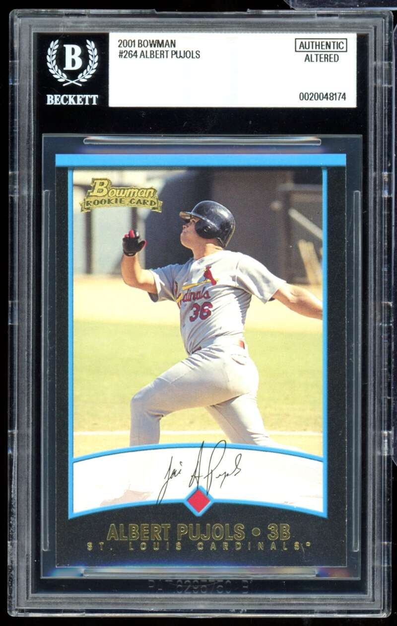 Albert Pujols Rookie Card 2001 Bowman #264 BGS Authentic