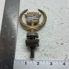 Vtg 1980-92 Cadillac Brougham Fleetwood Gold Wreath Crest Hood Ornament
