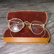 Vintage American Optical Ornate 1/10 12K Gold Filled Round Ful-Vue Spectacles wi