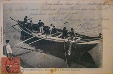 Alte Postkarte ❤️ CAP-BRETON Pinasse geht zum Hummerfischen