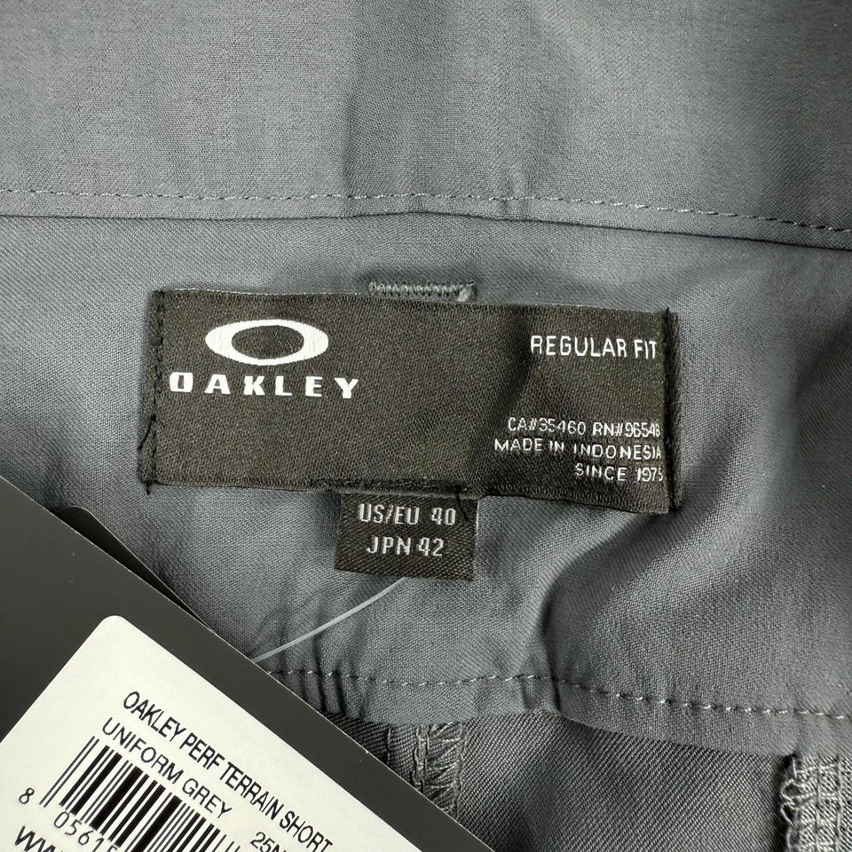 Pantalones Cortos Oakley Perf Terrain Para Hombre 40 Uniforme Gris Golf F0A401923 10" Elástico Logo Foto 4 de 4