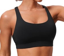 CRZ YOGA nakedfeel yoga sport bra, NEW, black, crossback, size M