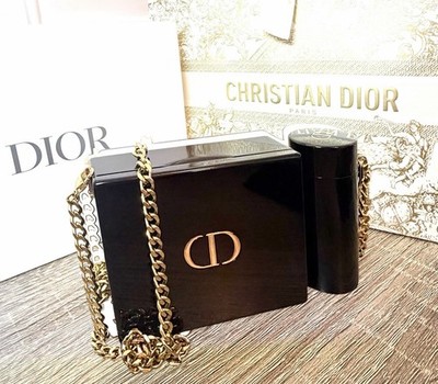 Dior Acrylic Lipstick Clutch Set w Chain + 4 Lipsticks + Duster + Box 