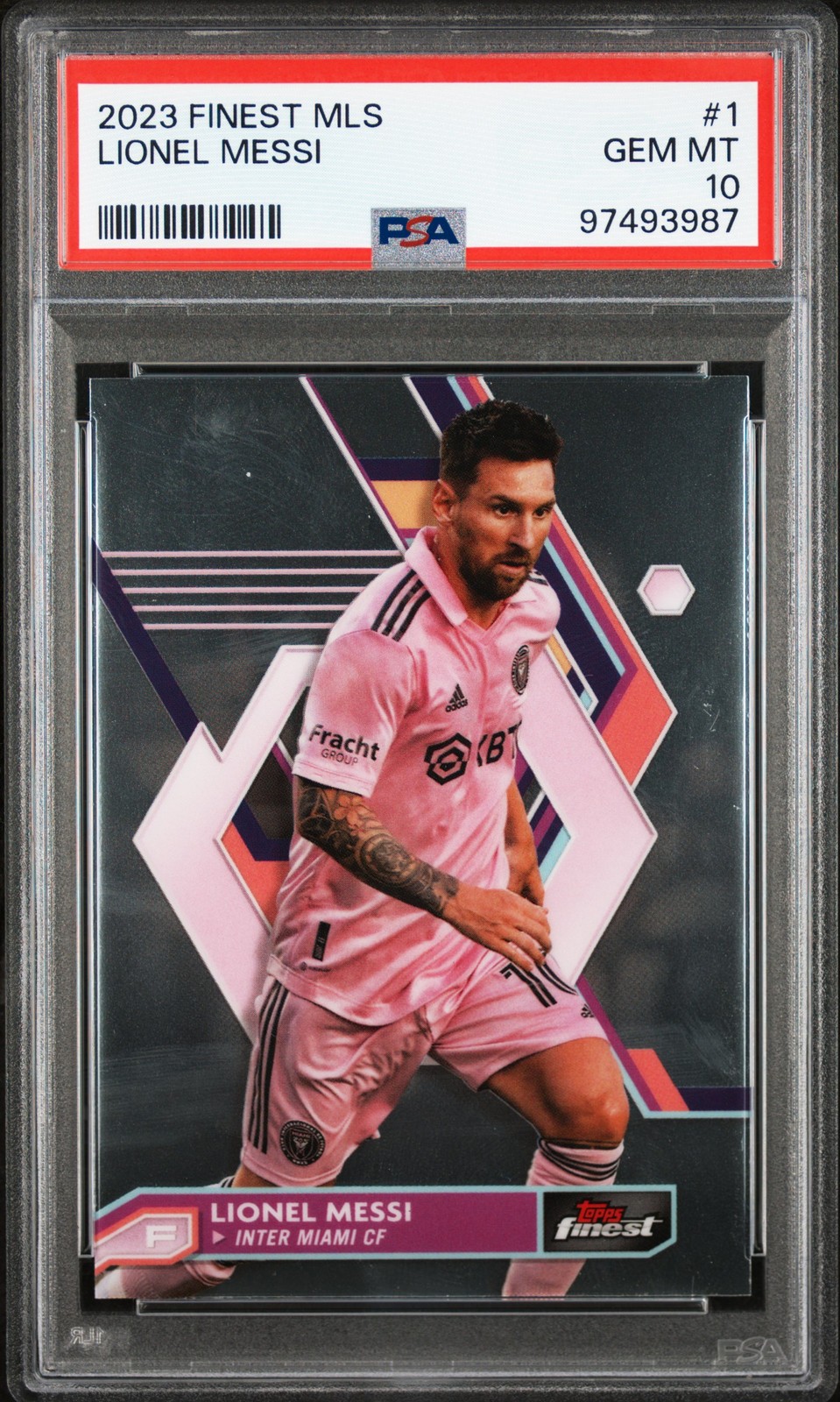 2023 TOPPS FINEST MLS #1 LIONEL MESSI PSA 10