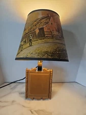 Vintage Wall Sconce Light Country Barn Horse Wagon Plastic 