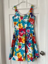 Lauren Ralph Lauren colorful Floral sleeveless Fit-Flare Dress size 4