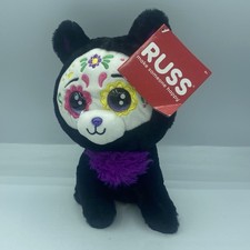 New Russ Lil Peepers 9" Black Cat Plush Dead Of The Dead Sugar Skull