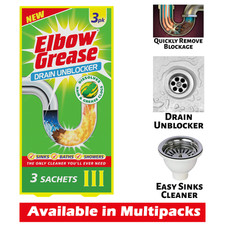 Drain Away Unblocker Elbow Grease Cleaning Bathroom Shower Sink Block Remover