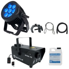 American DJ 7P HEX IP Outdoor DMX Metal Par Wash Up-Light Fogger Clamp Cables