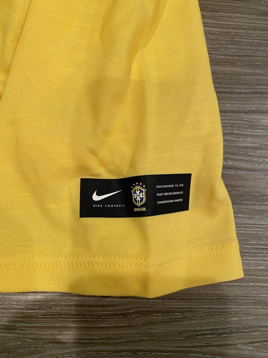 NEW Nike Brasil national team t-shirt 889014-749 Brazil yellow sz XL soccer  boys