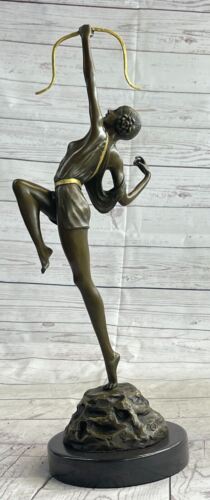 Large Vintage Sculpture French "Le Faguays" Bronze Statue Goddess DIANA Artwork - 第 3/7 張圖片