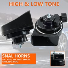 2Pcs 110-125db Loud High & Low Tone Snail Horn For Skoda Octavia Fabia Superb