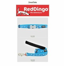 Premium Red Dingo Dog Collars or Leashes - Snowflake - Pick Size