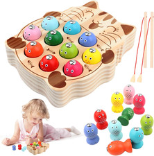 Jouet Enfant 2 Ans, Jouets en Bois Jeu de Pêche, Jeux Montessori 2 Ans, Jeu de P