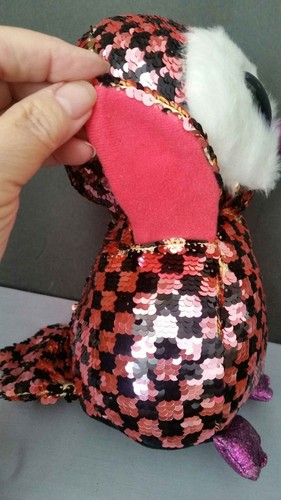 TY Flippables Sequin CHECKS The OWL Limited Collection Plush Beanie Boos 9.5" - Picture 4 of 13