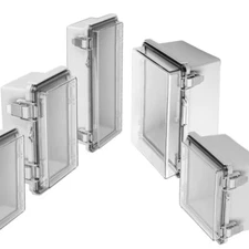 Electrical Enclosure Visible Cover Hinged Waterproof Project Case w/ Mount Plate