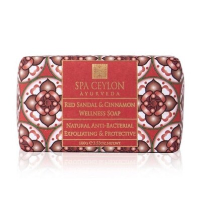SPA CEYLON Red Sandal & Cinnamon - Anti-Bacterial Exfoliating Wellness Soap 100g