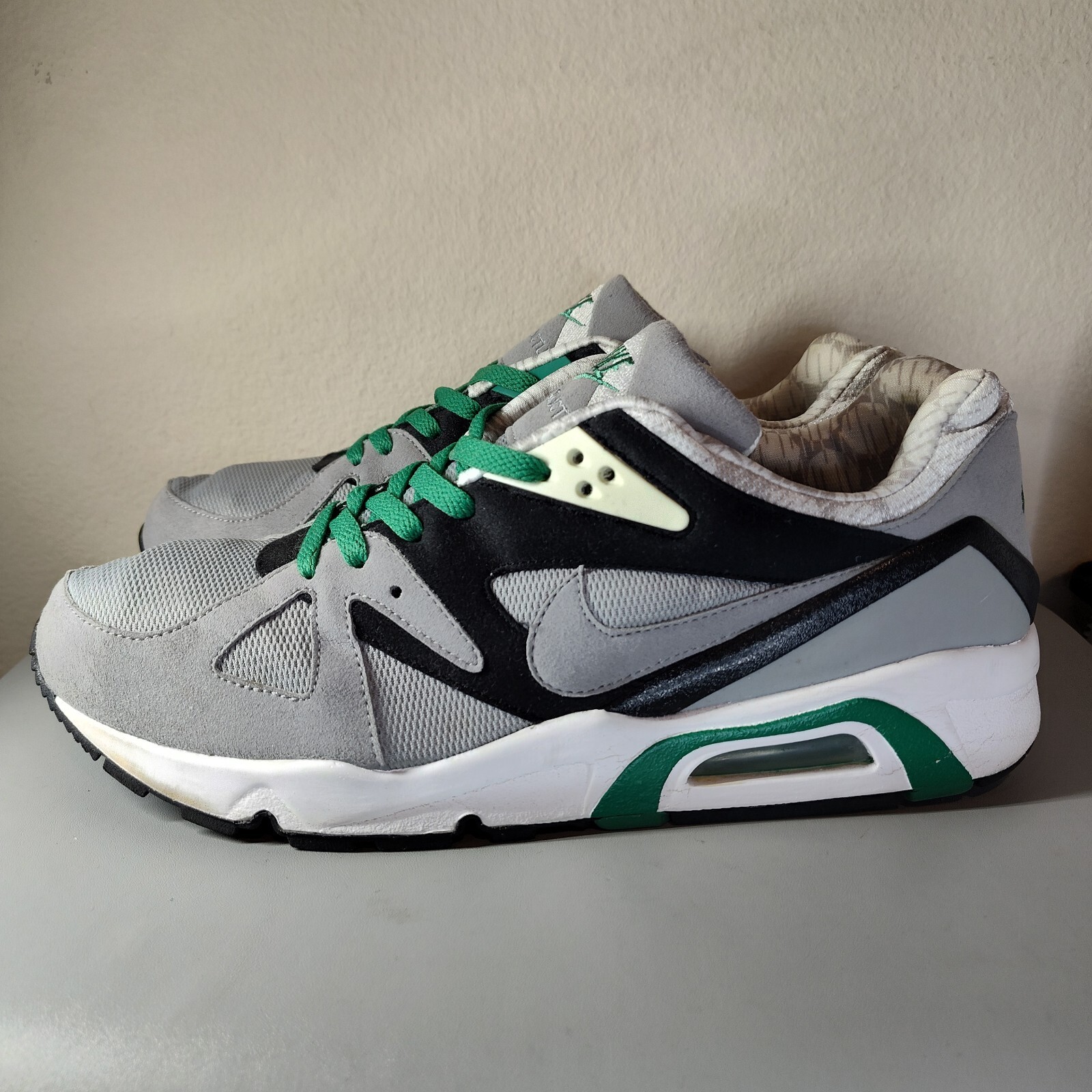 SAOLA Nike Air Structure Triax 91 Silver Green 318088 001 max 1 2008 Ltd taglia 11 5 con scatola