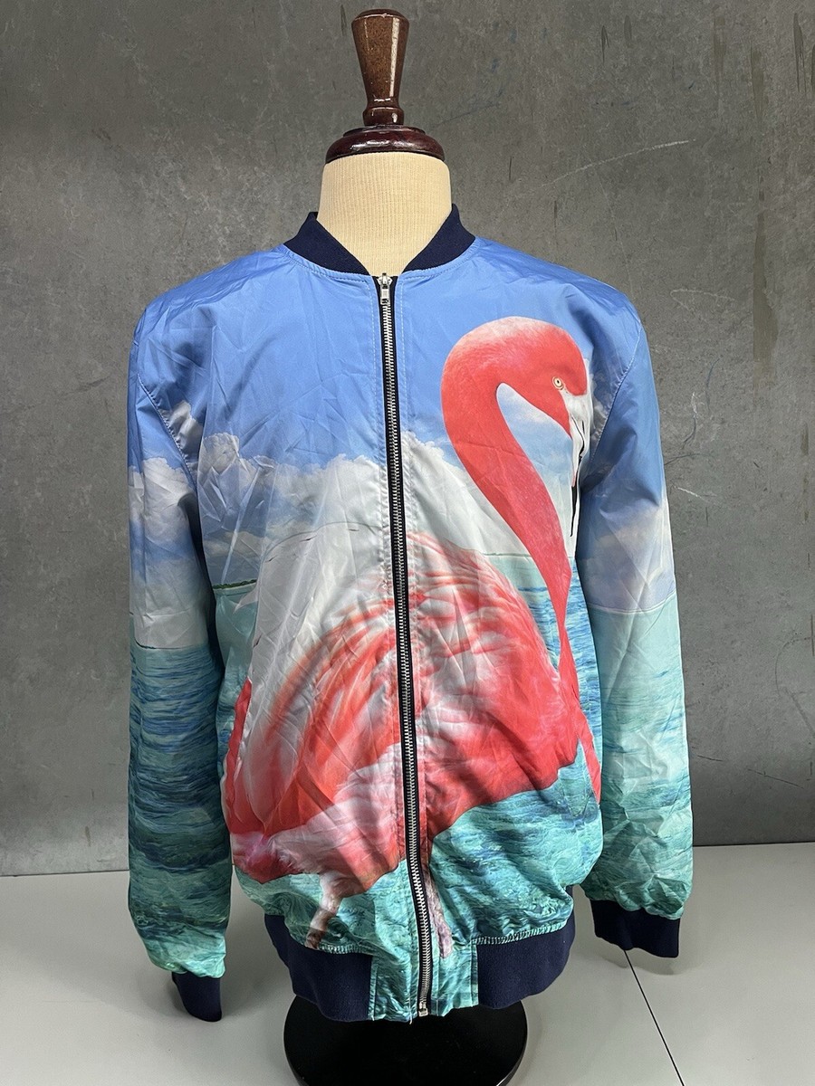 Bershka Bomber Jacket Zip Men's Large Mesh Lined Streetwear