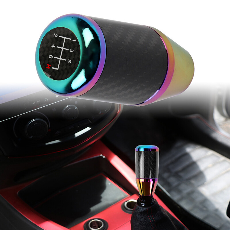 CARBON FIBER RED Automatic Ball Gear Stick Shift Knob Shifter Lever