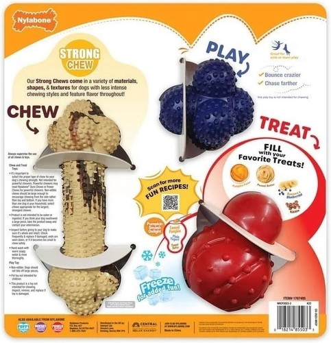 Neu! Nylabone Super Tough Rubber Strong and Fun Kauspielzeug Variety Pack 3 Stück - Bild 2 von 2