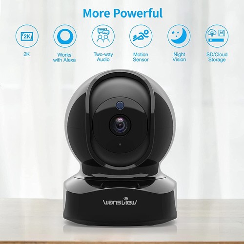 Indoor Wireless Security Camera 2Way Audio, Night Vision, Alexa, Pan-Tilt, Zoom - Picture 11 of 26
