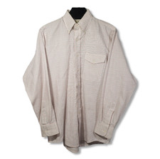 VTG LL Bean Long Sleeve Button Down Dress Shirt Men's 16-34 USA Single Needle