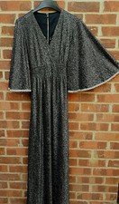 Vintage Theatre Costume Opera Black Metallic Lurex dress size L