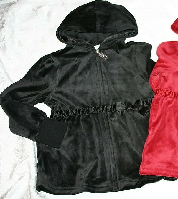Chaqueta con Capucha Gymboree GLAMOUR KITTY HOLIDAY CLASSICS Terciopelo Nueva con Etiquetas Negra 6 8 10 Foto 3 de 3