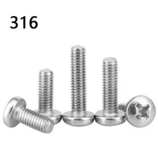 M1.6-M10 316 Stainless Steel Phillips Cross Pan Head Machine Screws