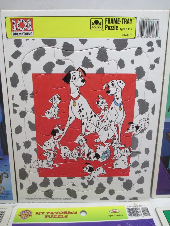 Lote de rompecabezas bandeja marco Disney Dálmatas Aladdin Winnie Scooby Doo Frosty Foto 3 de 4