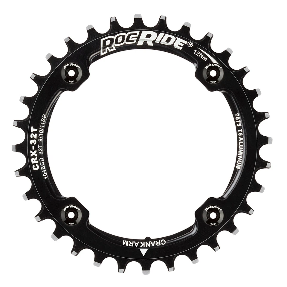 RocRide Narrow Wide Chainring 104 BCD for 9/10/11 Speed with 4 Bolts 32T 30T - Image 3 of 4