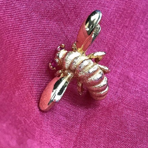 Vintage Marcel Boucher Rhinestone Bumble Honey Bee Bug Pin Tack - Picture 21 of 22