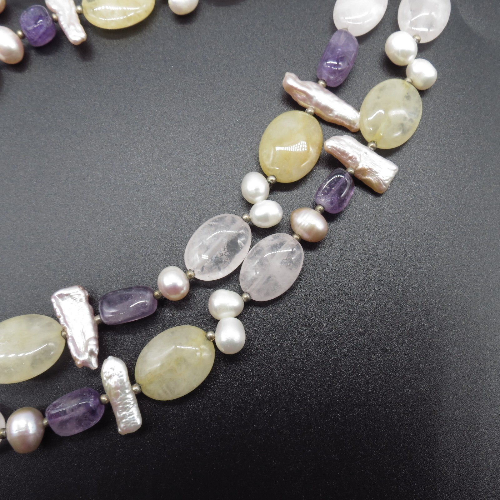 Assorted Gemstone Statement Necklace Amethyst, Ro… - image 16