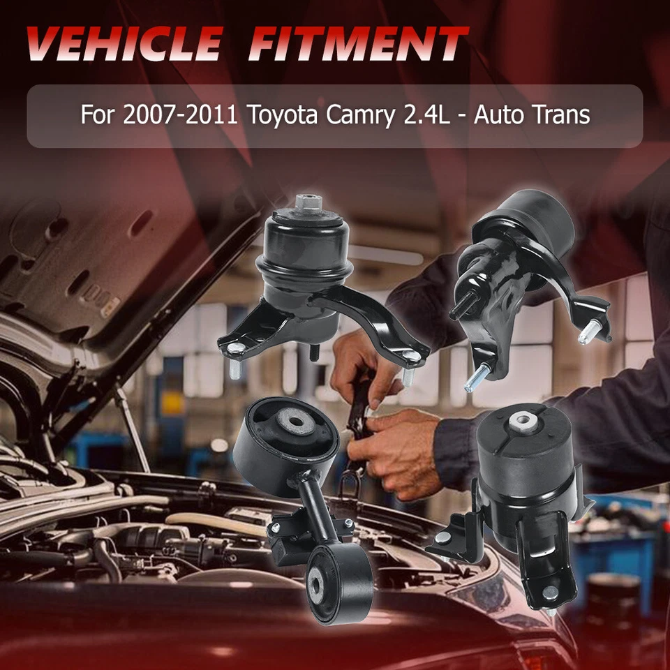 4PCS Engine Motor Mounts For 2007 2008 2009 2010 2011 Toyota Camry LE Sedan 2.4L Foto 2 de 4