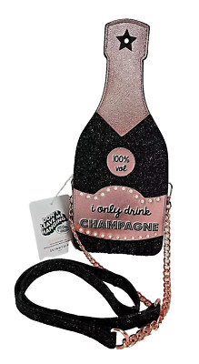 NWT Skinny Dip Champagne Bottle  I Only Drink Champagne  Purse Crossbody Bag 