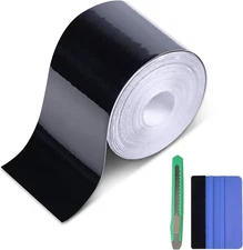 High Gloss Black Vinyl Wrap Tape, 2 Inch X 30Ft Self-Adhesive Universal Chrome B