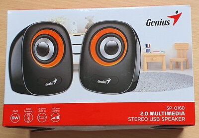 Genius SP-Q160 Stereo Lautsprecher - Grau Neu Versiegelt