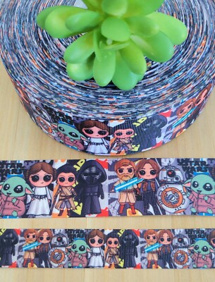 7/8 & 1.5'' (1 YD) Star Wars Ribbon Darth Vader Hans Solo Luke Skywalker Yoda